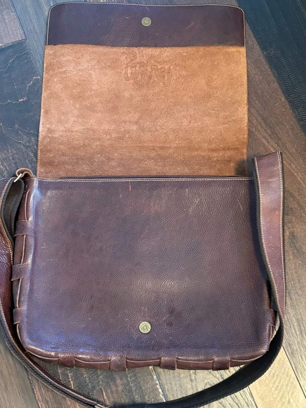 Beautiful vintage handtooled leather messenger bag